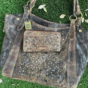 Frye Deborah Studded Purse and Wallet